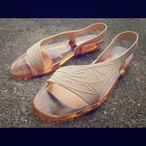 Vintage Sand Pebble Sandals size 6 made in Brazil